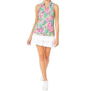 LILLY PULITZER Martina Pear Necessity Sleeveless Polo Multicolor Size M NWT
